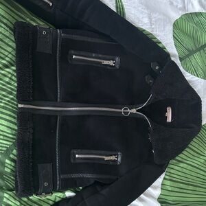 Philosophy Black suede Jacket with Silver Accents